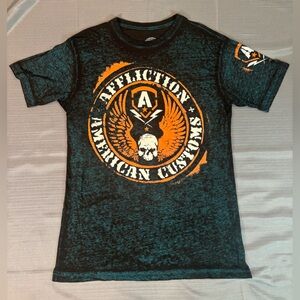 Affliction “American Customs” Graphic T-Shirt – Men’s – Skull Biker MMA Tee